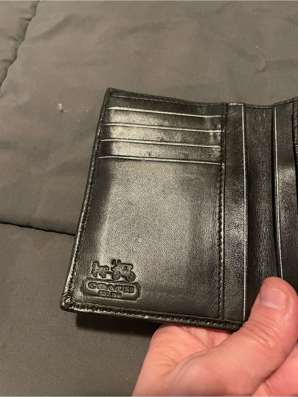 Vintage Coach Black Signature Canvas Trifold Wallet - Picture 3 of 10